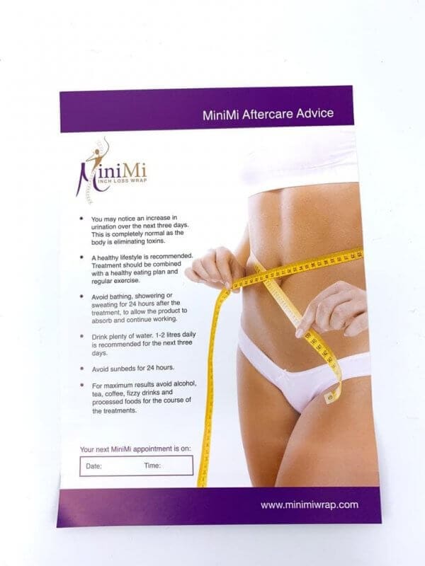 MiniMi Aftercare Leaflets Front