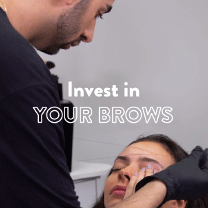 "Invest in your brows" HD Brows Training Banner